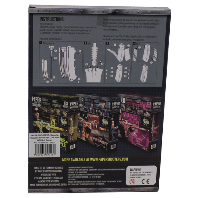PAPER SHOOTERS, Kit, Magazine-Zombie-Say, 2 p/pack