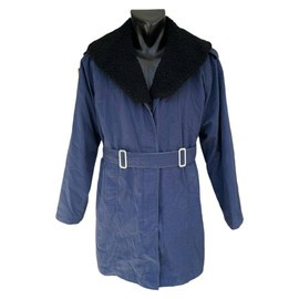 BLUE AVIATION PARKA JACKET WITH PADDED COLLAR AND REMOVABLE LINING - MILITARY SURPLUS ROMANIAN ARMY - LIKE NEW