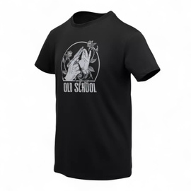 Tricou clasic din bumbac, cu tematica tactica - Old school - Negru - Helikon-Tex
