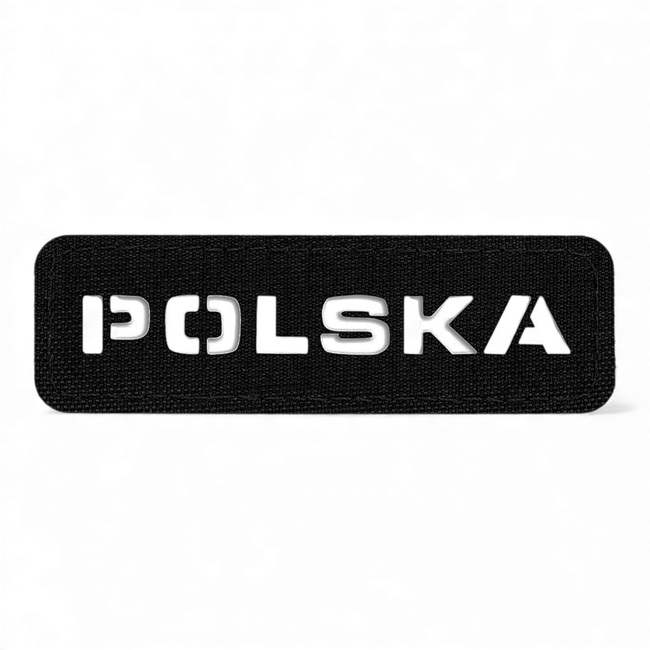 PATCH POLSKA 25 x 80 MM LASER CUT - NEGRU - M-TAC