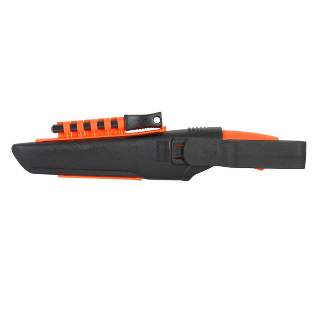 CUTIT - BUSHCRAFT SURVIVAL - CU TEACĂ, ASCUȚITOR ȘI APRINZĂTOR DE FOC - MORAKNIV® - PORTOCALIU