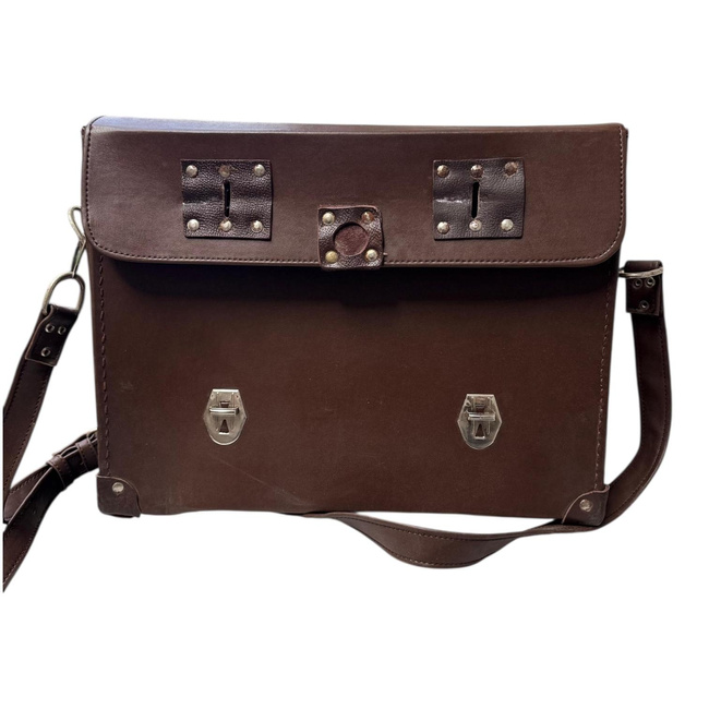 Servieta Vintage - Imitatie Piele - 42 x 33 cm - Surplus Militar Armata Romana - Maro - In stare buna