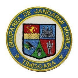 EMBLEMA GRUPAREA DE JANDARMI MOBILA TIMISOARA, cu aplicare Velcro (cu scai)