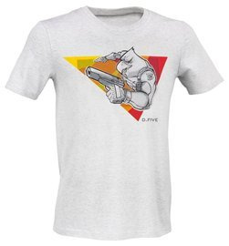 TRICOU IMPRIMAT - VULTUR CU PISTOALE - D.FIVE - GRI