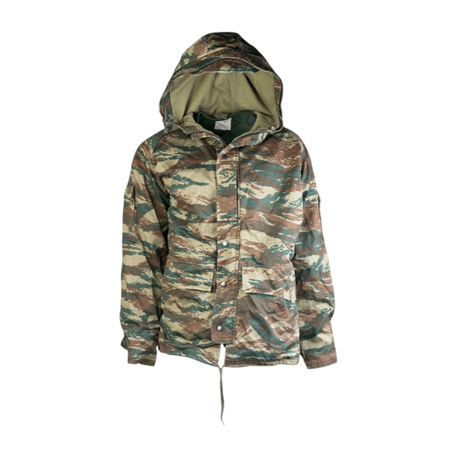 FIELD JACKET WITH LINING - US TYPE M65 - GREEK ARMY MILITARY SURPLUS - GREEK CAMO - USED