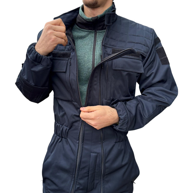 Combinezon Softshell De Iarna Pentru Jandarmi - Cu Ecuson JANDARMERIA si Emblema Tricolor - Bleumarin - Lecter Tactical