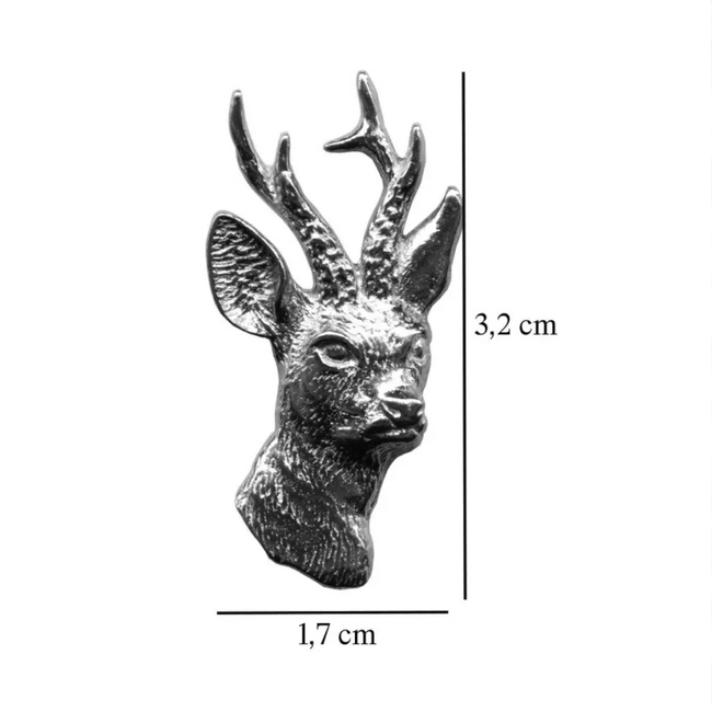 Hunting Hat Pin - Deer Head - Silver