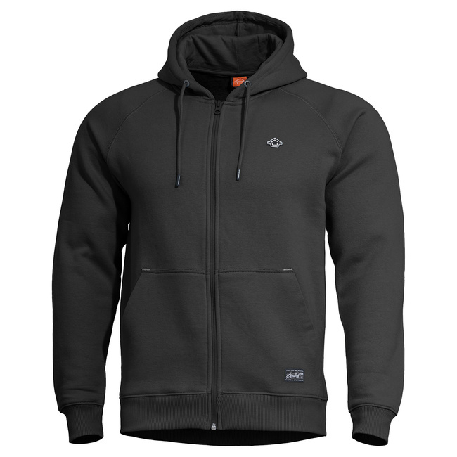 SWEATSHIRT WITH HOOD AND ZIPPER - "PHAETON" - PENTAGON® - BLACK