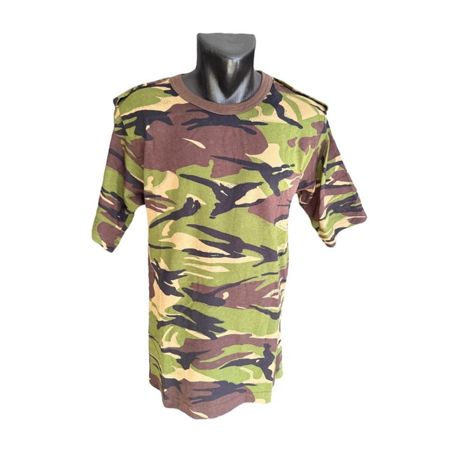 Tricou militar cu guler la baza gatului si epoleti - Surplus Militar Armata Romana - Camuflaj Mozaic de Padure - Ca Nou