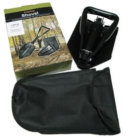 GERMAN ARMY BLACK DOUBLE FOLDING SHOVEL W