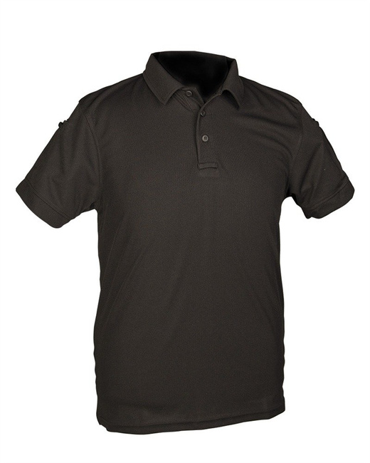 BLACK TACTICAL SHORT SLEEVE POLO SHIRT QUICKDRY - Mil-Tec