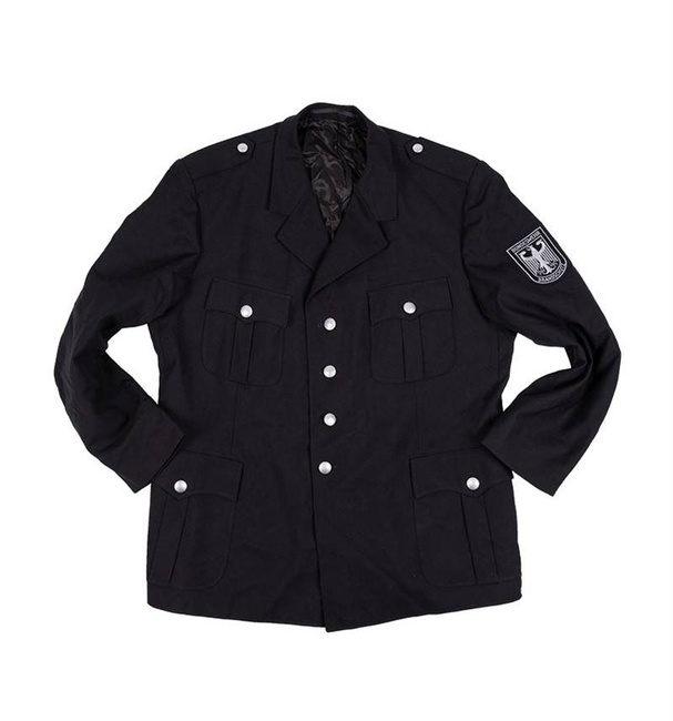GERMAN FIRE DEPARTMENT UNIFORM JACKET - BLACK - MILITARY SURPLUS - USED