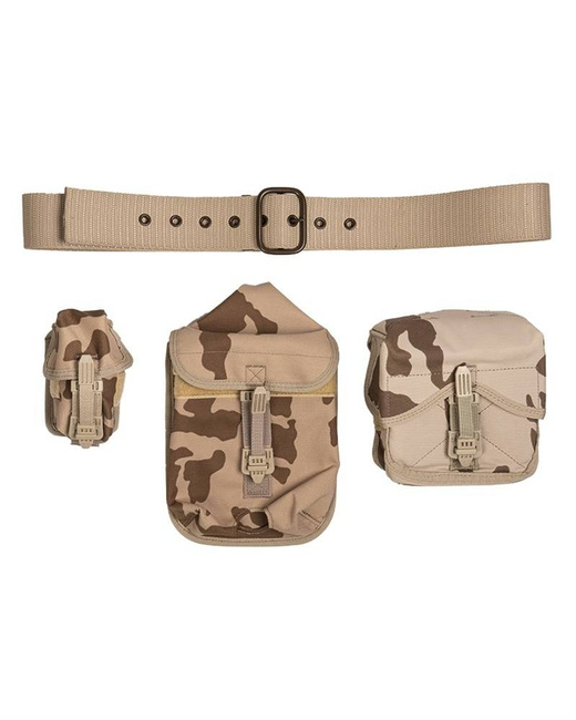 SET CUREA ȘI ACCESORII TACTICE - 4 PIESE - CAMUFLAJ DESERT - SURPLUS MILITAR CEH - UZAT