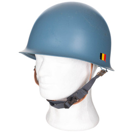 CASCA CU CAPTUSEALA INTERIOARA DIN PVC - M51 - SURPLUS MILITAR ARMATA BELGIEI - ALBASTRU DESCHIS - UZATA
