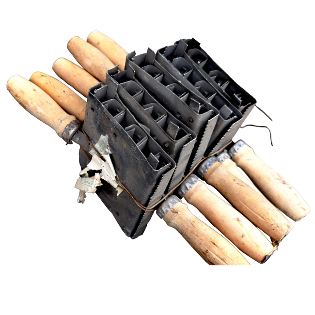 Metal horse brush wooden handle - Romanian army surplus - Like new