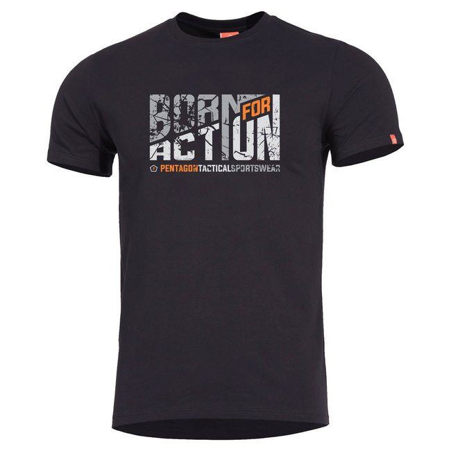 TRICOU AGERON BORN FOR ACTION - NEGRU - PENTAGON