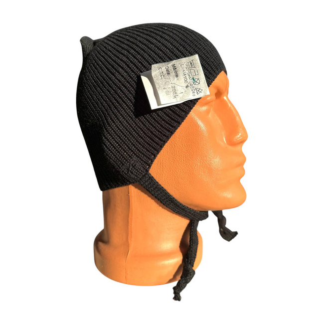 WOOLEN UNDER HELMET CAP - ROMANIAN ARMY MILITARY SURPLUS - BLACK - LIKE NEW