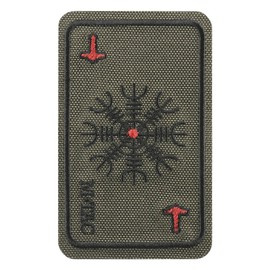 CARD HELMET OF HORROR PATCH (embroidered) - RANGER GREEN - M-TAC