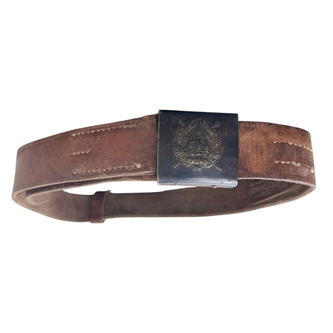 CENTURA DIN PIELE MARO RPR CU PAFTA NEAGRA - SURPLUS MILITAR ARMATA ROMANA - UZATA 