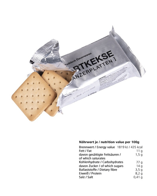 Faimosii biscuiti "Panzerplatten" -  Suplus Militar Armata Germaniei BW - 125 gr. (10 bucati - 1250 gr)