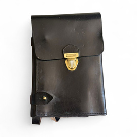Leather Map Case - Military Porthart RSR Era - Officer - Romanian Army Surplus - Black - Like New