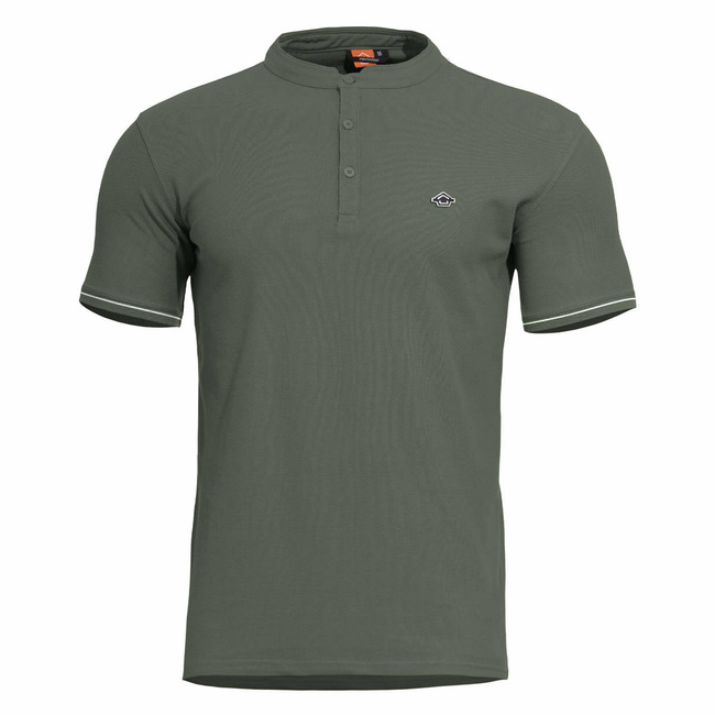 T-SHIRT - "LEVANTES HENLEY STRIPES" - PENTAGON® - CAMO GREEN