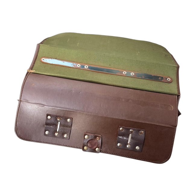 Servieta Vintage - Imitatie Piele - 42 x 33 cm - Surplus Militar Armata Romana - Maro - In stare buna