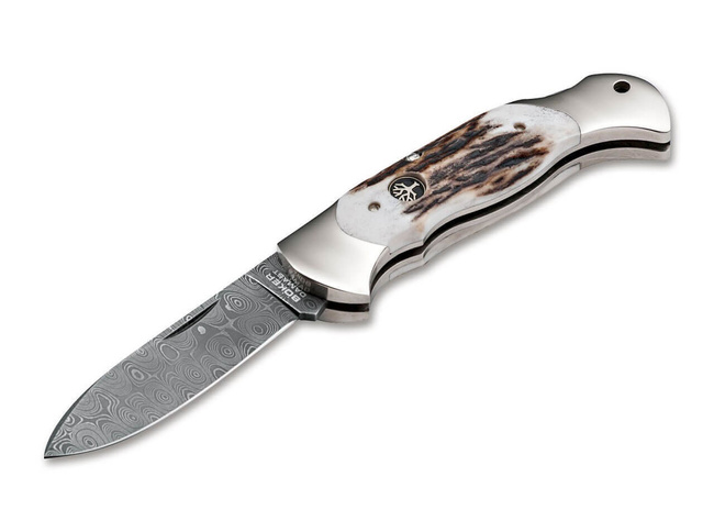 CUTIT DE BUZUNAR "SCOUT SPEARPOINT DAMASCUS" - BOKER PLUS