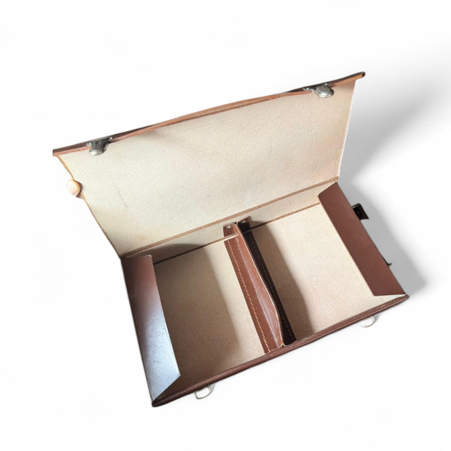 Geanta pentru documente din piele - Surplus Militar Armata Romana - Maro - In Stare Buna