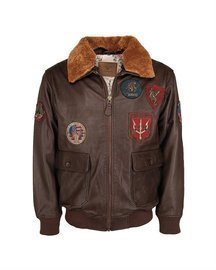 JACHETA DIN PIELE TOP GUN - CU GULER IMBLANIT - MARO - MIL-TEC
