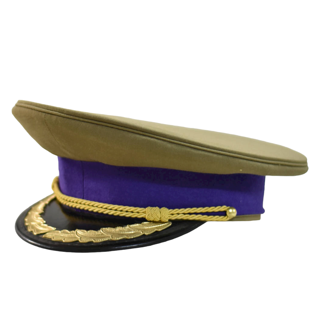 Cascheta de subofiteri - Intendenta - Model de ceremonie cu snur si broderie aurie - Surplus Militar Armata Romana - Mov/Verde OD - In stare buna