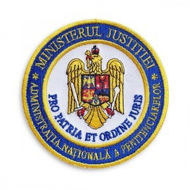 Emblema maneca personal penitenciar ANP, simpla (fara tricolor), cu tip de aplicare Velcro (cu scai)