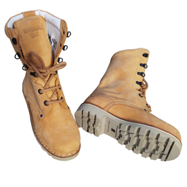 BOCANCI DIN PIELE INTOARSA, DESERT - MARISDAL - SURPLUS MILITAR DE LA ARMATA ROMANA - CA NOI