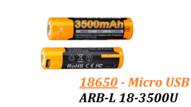Fenix 18650 - 3500mAh - Acumulator cu Micro-USB - ARB-L 18-3500U