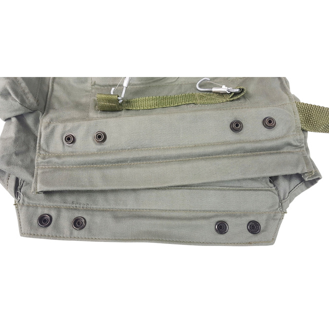 GEANTA DIN PANZA (CANVAS) PENTRU MASCA DE PROTECTIE - MP4 - ANII 1970 - SURPLUS MILITAR ARMATA POLONIEI - VERDE OD - UZATA