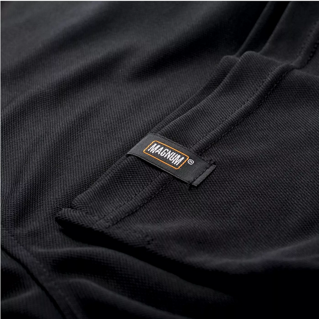 MAGNUM POLO T-SHIRT- BLACK/ BRIGHT MARIGOLD