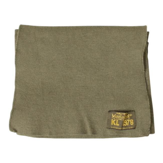 Fular Vintage Half Tubular - Anii 1970 - Surplus Militar Armata Olandeza - Verde Olive - In Stare Buna