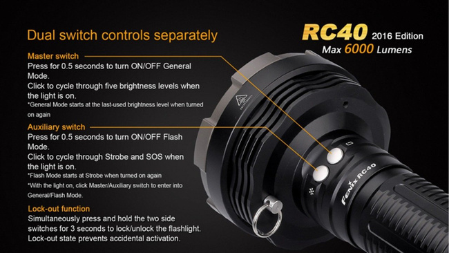 Lanterna Fenix RC40, impermeabila