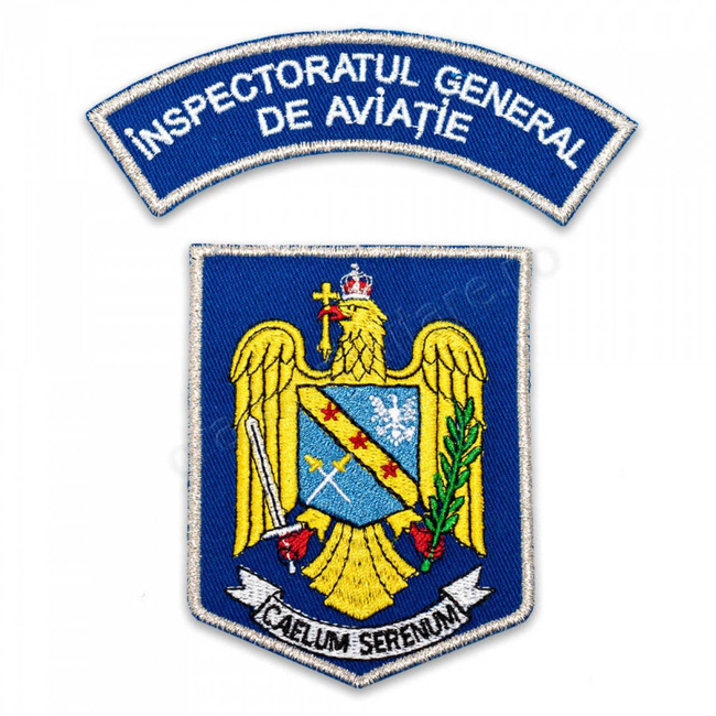 Emblema IGAV (Emblema scut + emblema semirotunda) cu aplicare Velcro (cu scai)