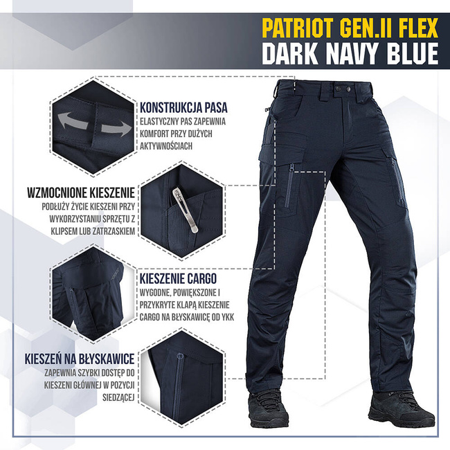 PANTALONI TACTICI PATRIOT GEN.II FLEX, BLEUMARIN INCHIS - M-TAC