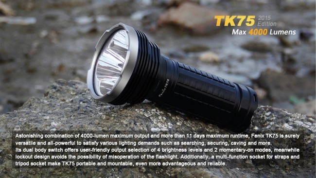 Flashlight Fenix TK75, water resistant