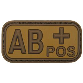 PATCH VELCRO 3D - 5 x 2,5 CM - MFH® - MARO/KAKI - GRUPĂ SANGUINĂ "AB POS"