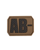 PATCH, EMBLEMĂ 3D CU GRUPA SANGUINĂ - Mil-Tec® - COYOTE ÎNCHIS - AB NEG