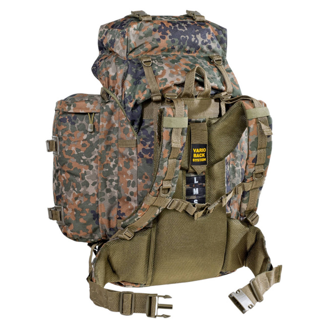 RUCSAC MOUNTAIN CU BUZUNARE LATERALE DETASABILE - 80 L - ARMATA GERMANIEI DE EST - FLECKTARN CAMO