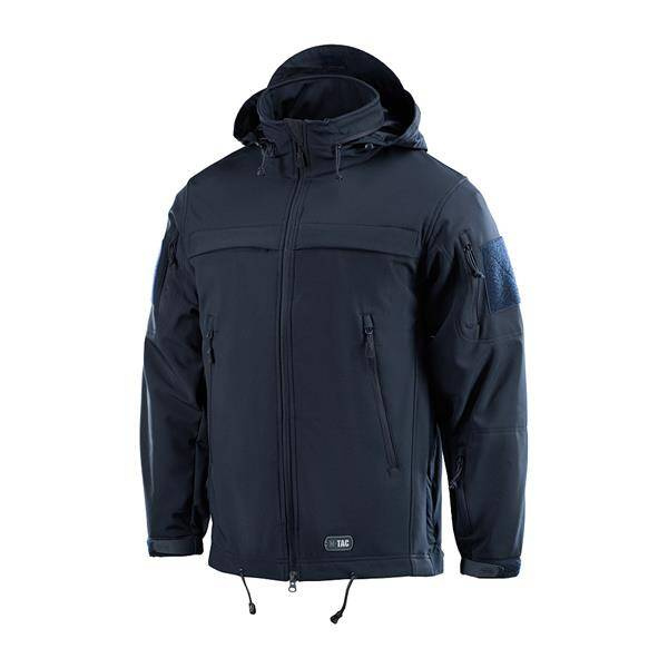 JACHETA SOFTSHELL POLICE, BLEUMARIN INCHIS - M-TAC - CU PANOURI VELCRO SI EPOLETI