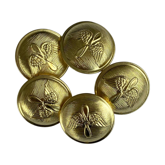 Gold metal button - 2.2 cm - Romanian Army military surplus - Like new