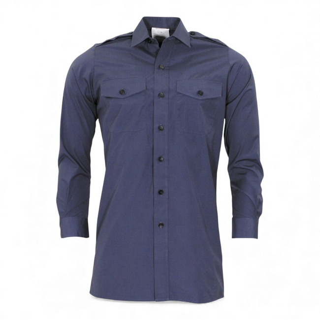 Camasa cu maneca lunga - Royal Navy - Surplus Militar Armata Britanica - Albastru Inchis - Uzata