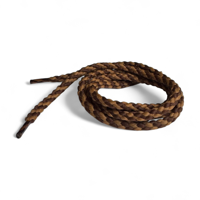 PAIR OF SHOE LACES - 50 CM - ROMANIAN ARMY MILITARY SURPLUS - POLYESTER - BROWN - IN GOOD CONDITION