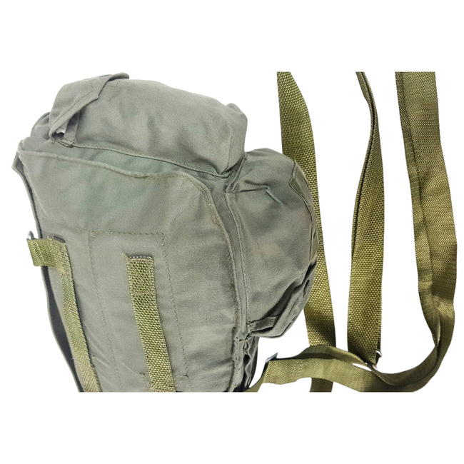 CANVAS BAG FOR PROTECTIVE MASK - MP4 - 1970'S - POLISH ARMY MILITARY SURPLUS - GREEN OD - USED