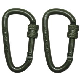 Screw lock carabiner - set of 2 pieces - OD Green